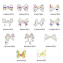 102 Pcs 3D Resin Bow Nail Decoration | Butterfly Bowknot Nail Charms Flat Back Bow Nail Art Designs 13 Styles DIY Colorful Bow Nails Jewelry