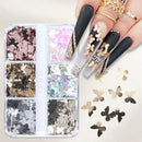 6 Grids Holographic Butterfly Nail Glitter Sequins 3D Manicure Decoration Shiny Flakes Slice Nail Art Supplies Professionals Accessories