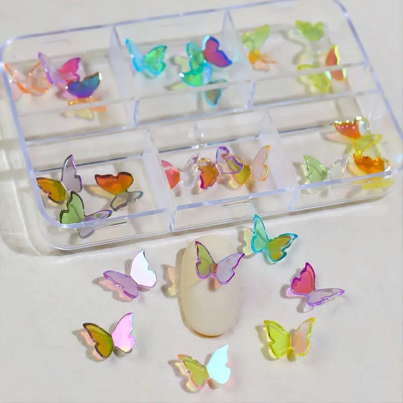 3D Butterfly Nail Charms Crystals Rhinestones | Butterfly Nail Art Jewelry Decorations Butterflies Charms Gems Design For Nail Art Supplies