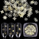 DIY Golden Snowflake Nail Art Glitter Christmas 3D Mixed Nail Metal Sequins Manicure New Year Decoration Decals