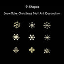 DIY Golden Snowflake Nail Art Glitter Christmas 3D Mixed Nail Metal Sequins Manicure New Year Decoration Decals