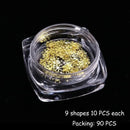 DIY Golden Snowflake Nail Art Glitter Christmas 3D Mixed Nail Metal Sequins Manicure New Year Decoration Decals