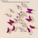 20 Pcs 3D Nail Art Decorations Butterfly Manicure Jewelry Nail Rhinestones Transparent DIY Nail Art Manicure Accessories