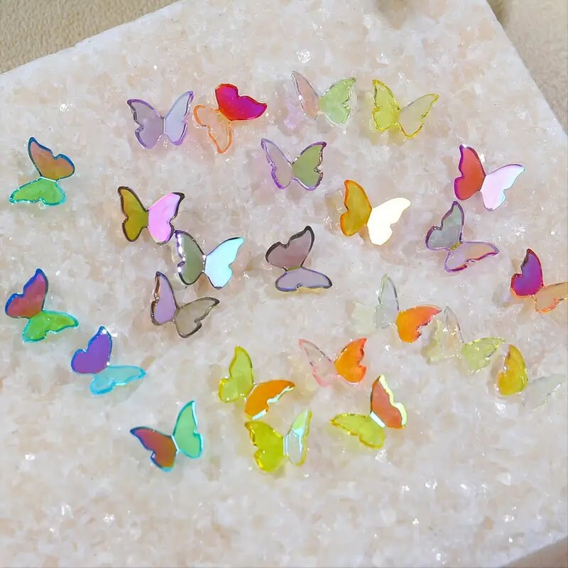 3D Butterfly Nail Charms Crystals Rhinestones | Butterfly Nail Art Jewelry Decorations Butterflies Charms Gems Design For Nail Art Supplies