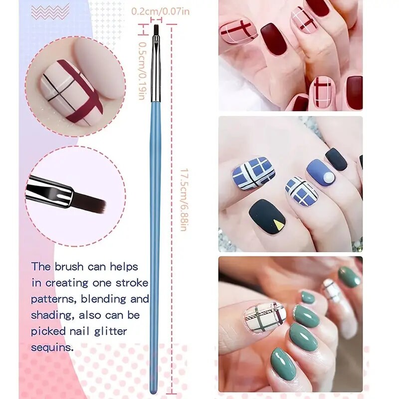 Nail Art Brushes Set | 6PCS Nail Art Design Pen Painting Tools With Acrylic Nail Brush | Builder Gel Brush  Nail Extension Gel