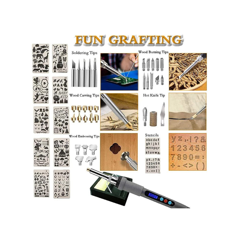 Aipudi 75Pcs Wood Burning Kit | Wood Burning Tool with LCD Display Wood Burning Pen Adjustable Temperature Soldering