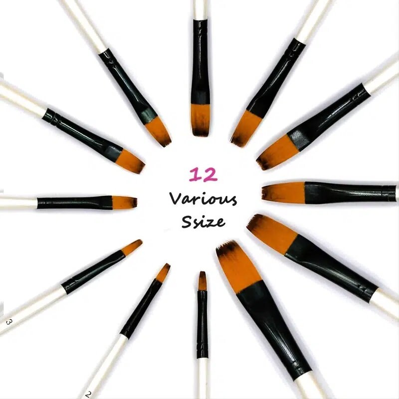 12 Sets Pearl White Rod Oil Paint Pens Dual Color Nylon Hair Painting Pens | Kids Diy Watercolor Paintbrush Oil Paintbrush Brush