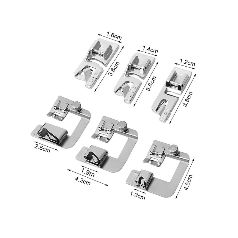 6 Pcs Rolled Hem Presser Foot | Hemming Foot Kit for Sewing Rolled Hemmer Presser Foot