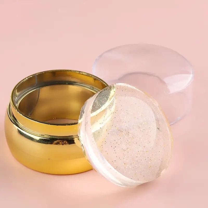 Golden Glitter Nail Stamper + 2 Print Scraper | Nail Trimming Kit Nail Art Stamping Tool Set