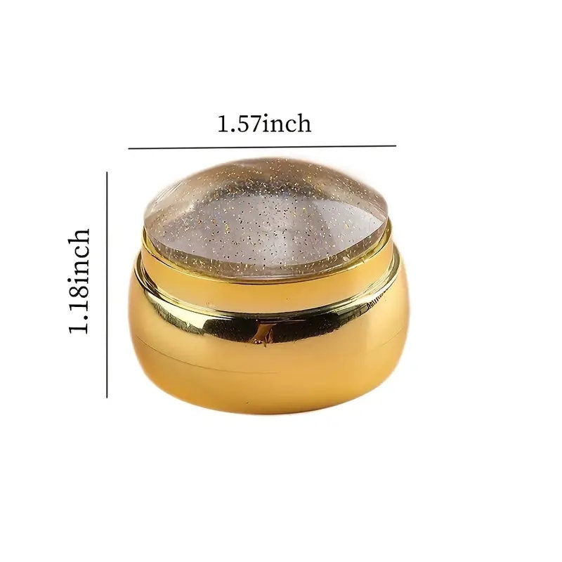 Golden Glitter Nail Stamper + 2 Print Scraper | Nail Trimming Kit Nail Art Stamping Tool Set
