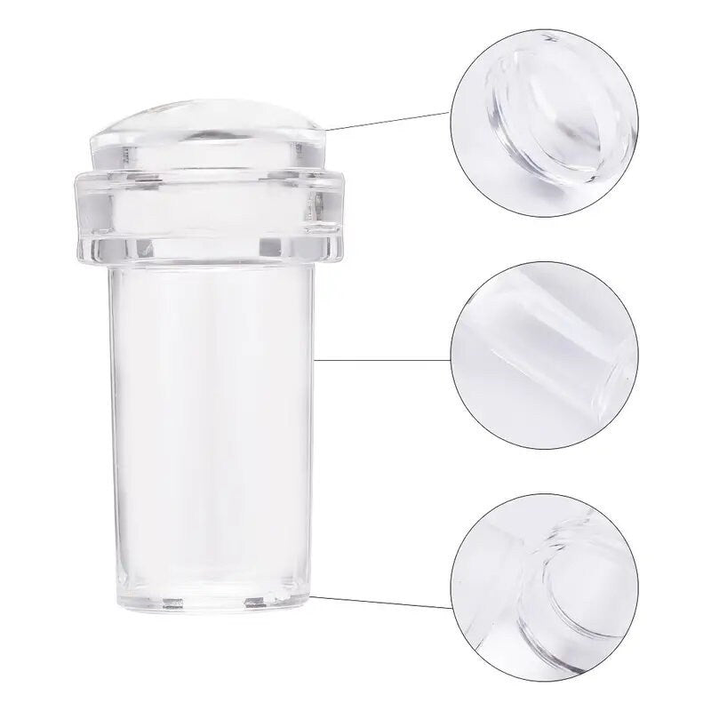 Nail Art Stamper | Clear Silicone Stamping Jelly With Scraper | Transparent Visible Body | No Misplacement For DIY Nail Decor