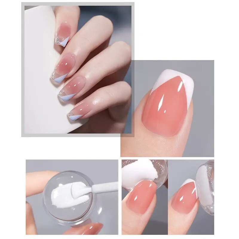 1 Pcs Silicone Transparent Nail Art Stamping Kit | French Manicure Plate Stamp Template Seal