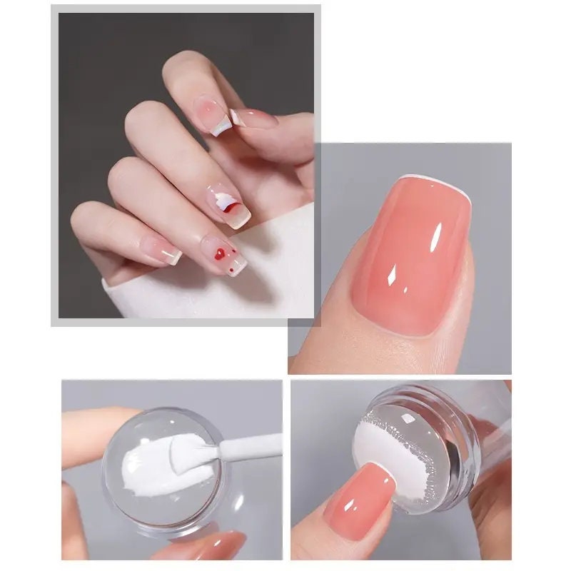 1 Pcs Silicone Transparent Nail Art Stamping Kit | French Manicure Plate Stamp Template Seal