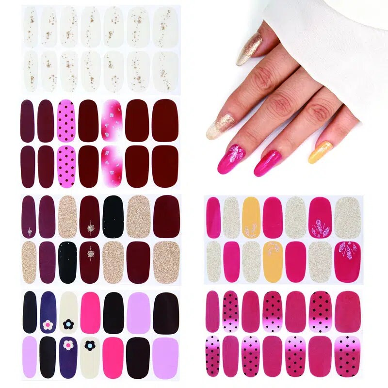 6 Sheets Nail Sticker Nail Decal | Self-adhesive DIY Nail Art Stickers For Manicure With Nail File