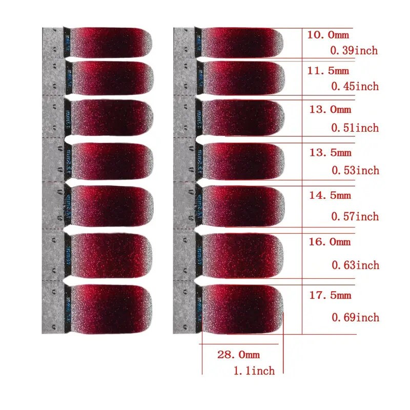 7 Pcs Gradient Color Glitter Powder Nail Sticker Sheets Set For Nail Art Design | Women Home DIY And Salon