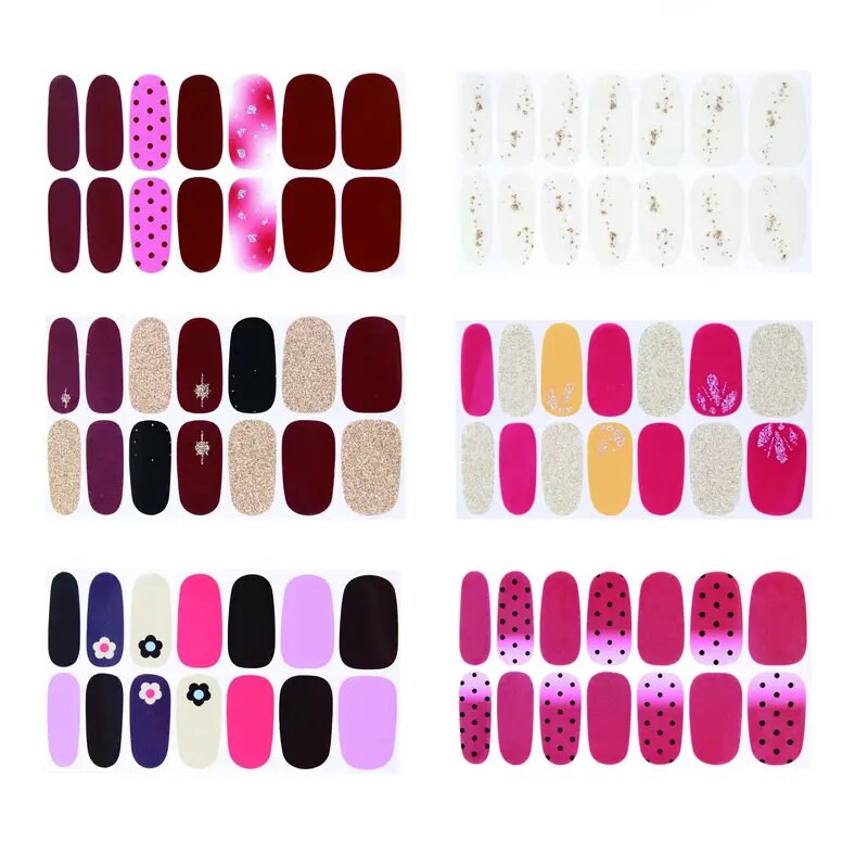 6 Sheets Nail Sticker Nail Decal | Self-adhesive DIY Nail Art Stickers For Manicure With Nail File