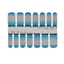 Blue Silvery Gradient Color Nail Stickers | Glitter Full Wraps Polish Stickers Decal Strips |Self-Ashesive Nail Sticker Sets For Women Girls