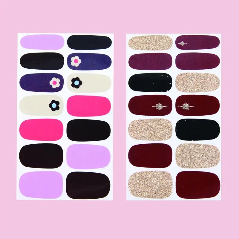 6 Sheets Nail Sticker Nail Decal | Self-adhesive DIY Nail Art Stickers For Manicure With Nail File