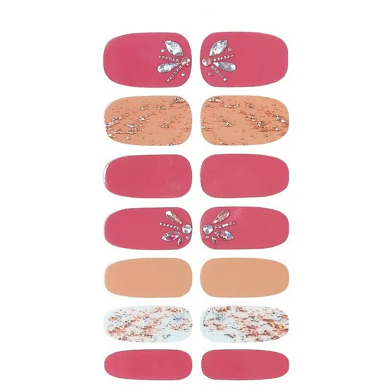 5 Sheets Nail Stickers Full Wraps Nail Polish Strips | Self-Adhesive Gel Nail Art Decals For Women Girls | 3D-Classic Style