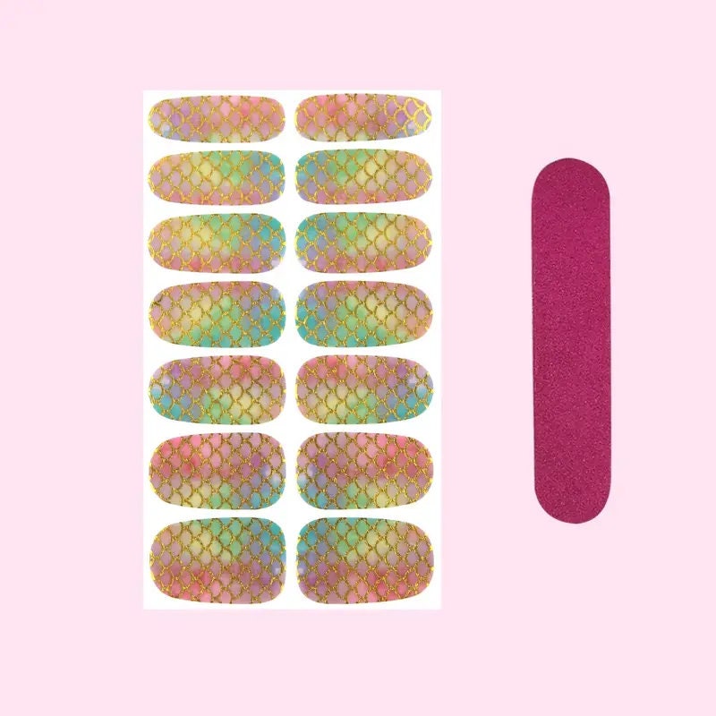 Nail Polish Strips | Glitter Adhesive Nail Stickers | Full Nail Wraps | For Women Nail Accessories