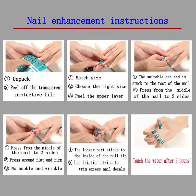 Nail Polish Strips | Glitter Adhesive Nail Stickers | Full Nail Wraps | For Women Nail Accessories