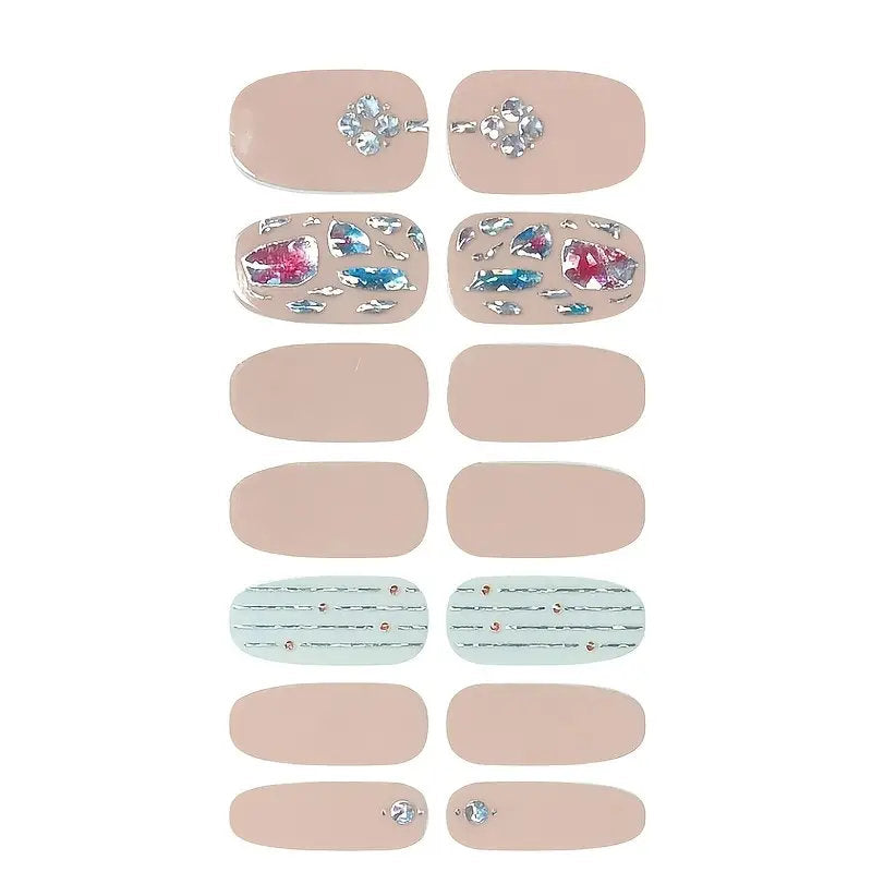 5 Sheets Nail Stickers Full Wraps Nail Polish Strips | Self-Adhesive Gel Nail Art Decals For Women Girls | 3D-Classic Style