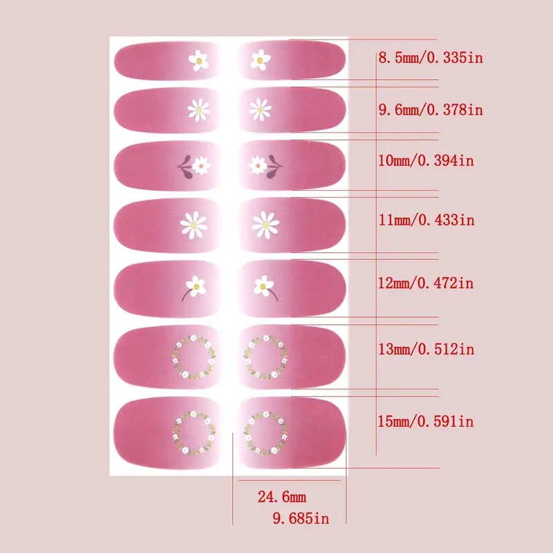 6 Sheets Nail Polish Strips Fresh Style Self-Adhesive Stick On Nail Stickers Full Nail Wraps For Women Nails