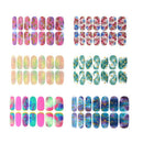 6 Sheets Full Wrap Nail Polish Stickers Self-Adhesive Nail Art Decal Strips Nail Manicure Decoration Kit