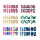 6 Sheets Full Wrap Nail Polish Stickers Self-Adhesive Nail Art Decal Strips Nail Manicure Decoration Kit