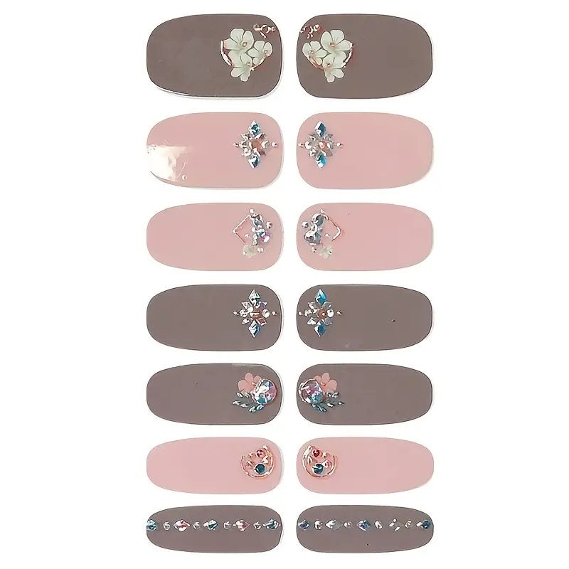 Trendy Full Nail Stickers | Ombre Full Wrap Nail Stickers | Self-Adhesive Nail Decals