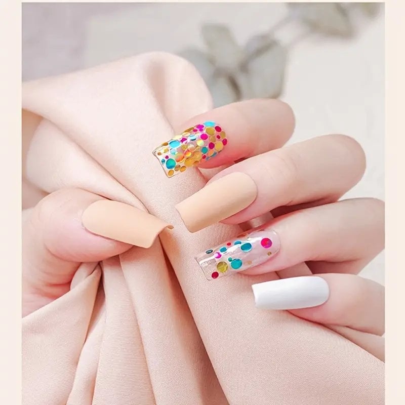 Korean Nail Glitter Flakes Round Nail Sequins For Nail Art Kit Nail's Glossy Decorations Tools Supplies Nail Salon Design Tools Kit