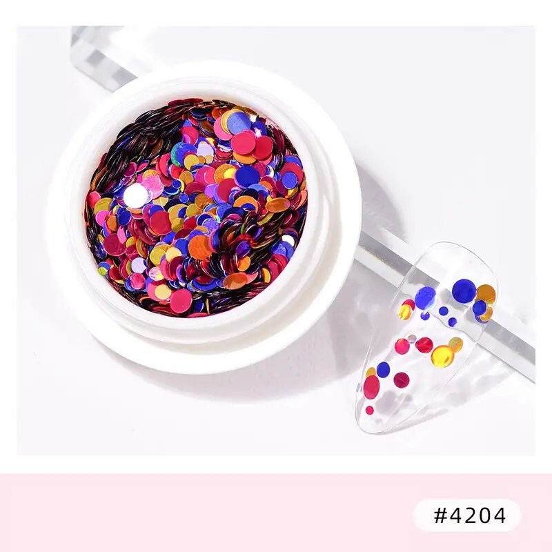 Korean Nail Glitter Flakes Round Nail Sequins For Nail Art Kit Nail's Glossy Decorations Tools Supplies Nail Salon Design Tools Kit