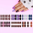6 Sheets Full Wrap Nail Polish Stickers Self-Adhesive Nail Art Decal Strips Nail Manicure Decoration Kit