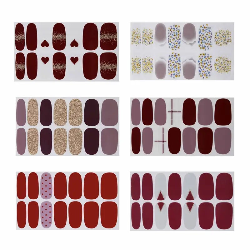 Nail Art Polish Stickers Strips Set With 1 Pcs Nail File | Self-Adhesive Nail Wraps Decals | Manicure Kit For Women Home DIY And Salon