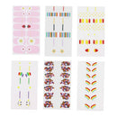 6 Sheets Full Wrap Nail Polish Stickers Self-Adhesive Nail Art Decal Strips Nail Manicure Decoration Kit
