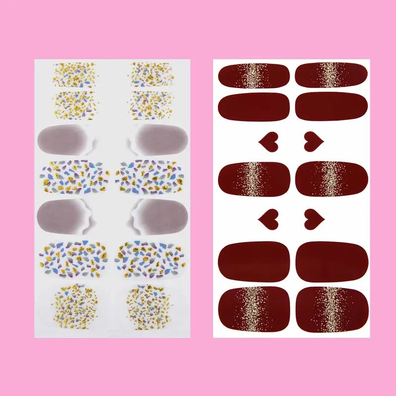 Nail Art Polish Stickers Strips Set With 1 Pcs Nail File | Self-Adhesive Nail Wraps Decals | Manicure Kit For Women Home DIY And Salon
