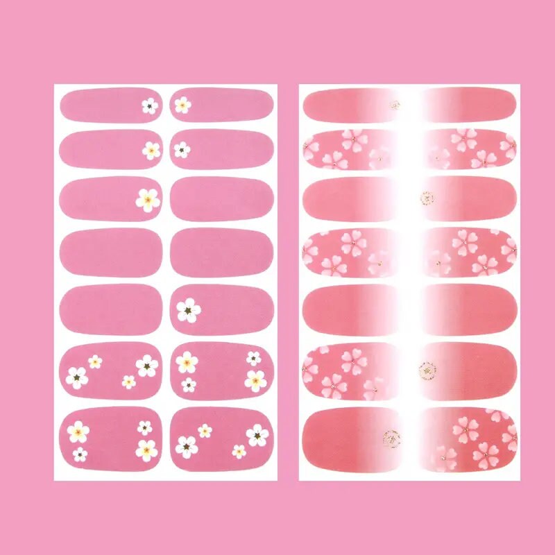 6 Sheets Full Wrap Nail Polish Stickers Self-Adhesive Nail Art Decal Strips Nail Manicure Decoration Kit