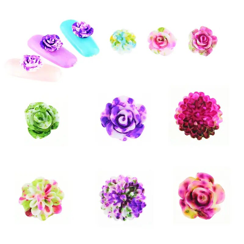 3D Rose Nail Stickers | Reusable Manicure Nail Decals Kit