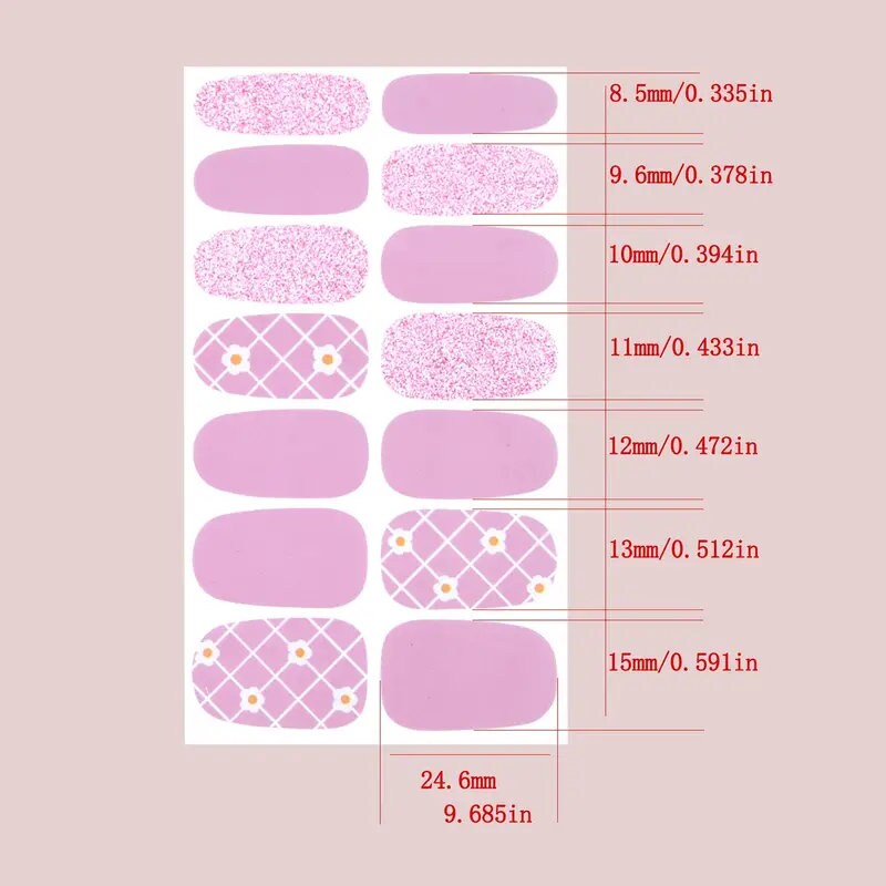 6 Sheets Full Wrap Nail Polish Stickers Self-Adhesive Nail Art Decal Strips Nail Manicure Decoration Kit