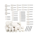Lasnten 64 Pieces Wool Felt Polishing Buffing Wheel Mounted Mandrel Grinding Bits Point Mandrel Polishing Kit Tool