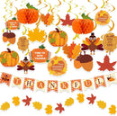 Dazonge Thanksgiving Decorations 40PCS | Pre-Assembled Thanksgiving Hanging Swirls | Fall Leaves String Thanksgiving Decor