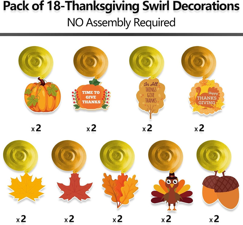 Dazonge Thanksgiving Decorations 40PCS | Pre-Assembled Thanksgiving Hanging Swirls | Fall Leaves String Thanksgiving Decor