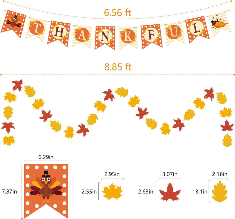 Dazonge Thanksgiving Decorations 40PCS | Pre-Assembled Thanksgiving Hanging Swirls | Fall Leaves String Thanksgiving Decor