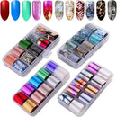 40 Rolls Nail Art Foil Adhesive Transfer Sticker Tips | Nail Art Stickers Tips Wraps Foil Transfer Adhesive Glitters Acrylic DIY Decoration