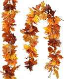 DearHouse 2 Pack Fall Garland Maple Leaf | 5.9Ft/Piece 7 Colors Hanging Vine Garland Artificial Autumn Foliage Garland Thanksgiving Decor