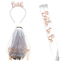Bride To Be Defined | Bride To Be Sash And 3-Pack Tiara Headband And Shoulder Length Veil Bachelorette Party