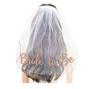 Bride To Be Defined | Bride To Be Sash And 3-Pack Tiara Headband And Shoulder Length Veil Bachelorette Party
