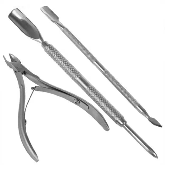 3pcs Nail Art Tool, Cuticle Nipper Nail Pusher | To Remove Dead Skin | For Nail Care | Manicure Stainless Steel Set For Men Seniors