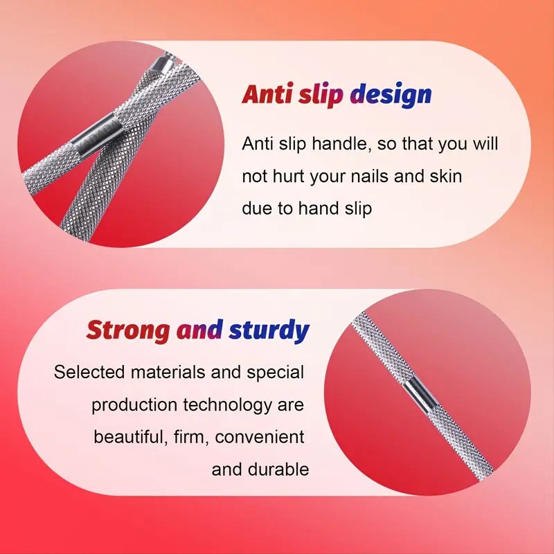 YADADA 2 Pcs Nail Cuticle Pusher Set With Case | Quality Stainless Steel Metal Cuticle Pusher For Dead Skin