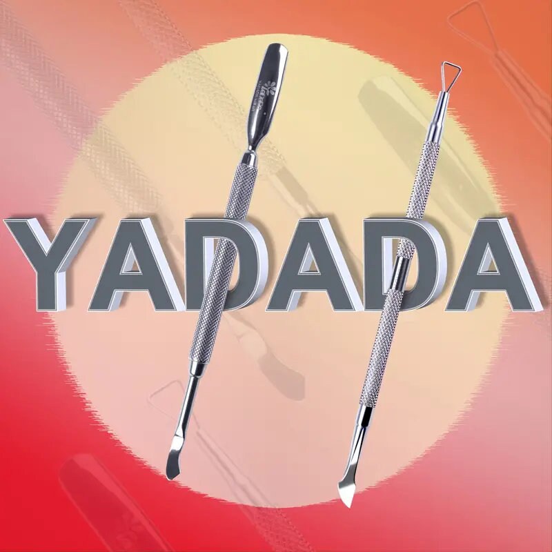 YADADA 2 Pcs Nail Cuticle Pusher Set With Case | Quality Stainless Steel Metal Cuticle Pusher For Dead Skin